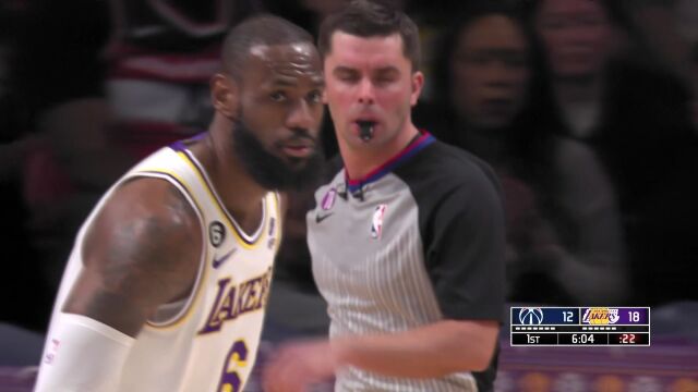 NBA常规赛：奇才vs湖人第1节英文原声回放