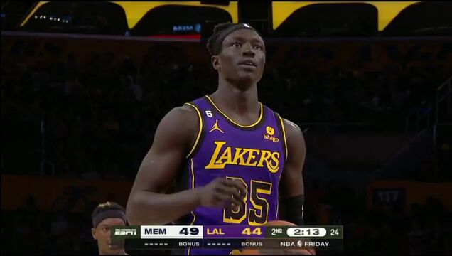 NBA常规赛：灰熊vs湖人第2节中文解说回放