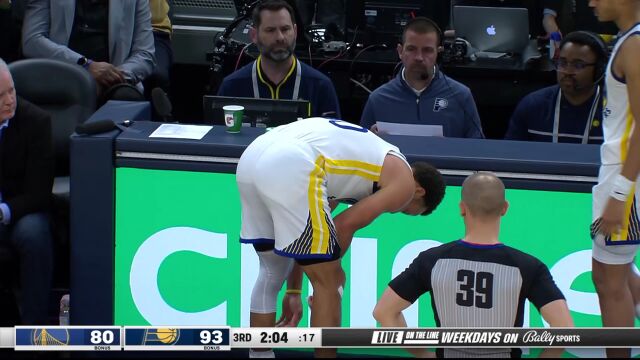 勇士119-125步行者 库里伤退格林遭驱逐 哈利伯顿29+6拒绝逆转