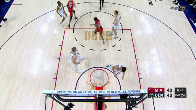 NBA常规赛：热火vs掘金第2节中文解说回放