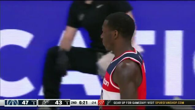 NBA常规赛：奇才vs马刺第2节中文解说回放