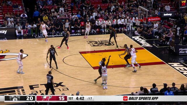篮网vs热火精华回放 巴特勒26+9欧文29+6险胜热火