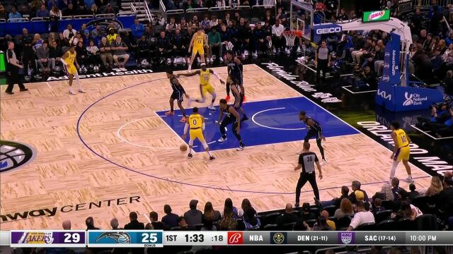 NBA常规赛：湖人vs魔术第1节英文原声回放