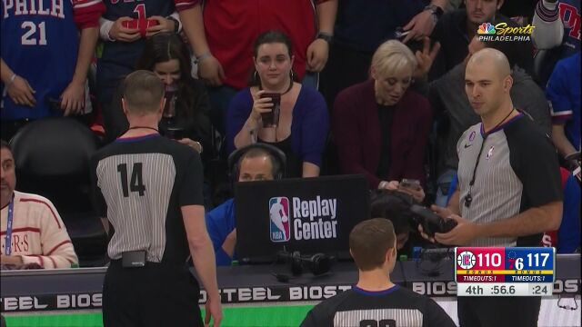 NBA常规赛：快船vs费城第4节 英文解说回放