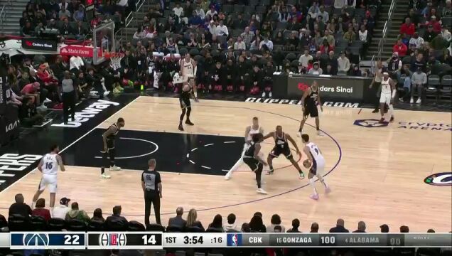 NBA常规赛：奇才vs快船第1节英文原声回放