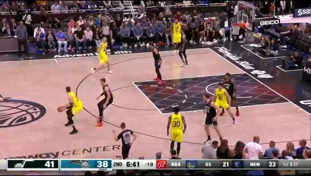 爵士vs魔术第2节英文原声回放