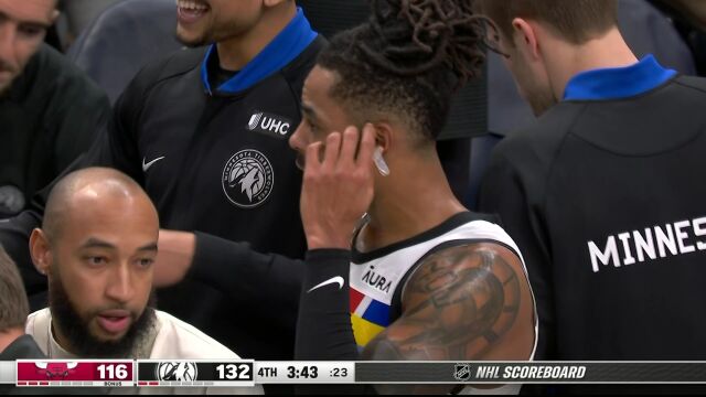 NBA常规赛：公牛vs森林狼第4节英文原声回放