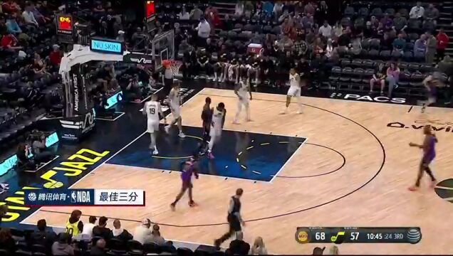 NBA常规赛：湖人vs爵士第4节中文解说回放