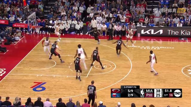 NBA常规赛：热火vs76人第1节英文原声回放