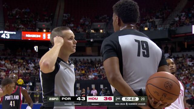 NBA夏季联赛：开拓者vs火箭 第2节英文解说回放