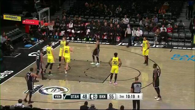 NBA常规赛：爵士vs篮网第3节英文原声回放