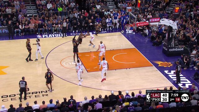 快船vs太阳精华回放 卡威空砍59分KD布克合砍63分逆转快船扳成1-1