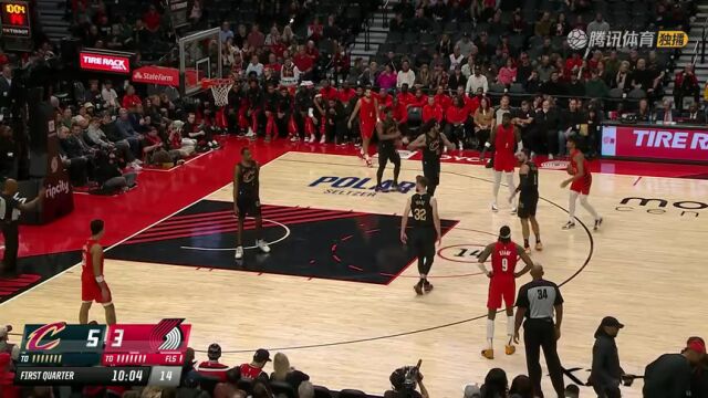 骑士vs开拓者第1节英文原声回放