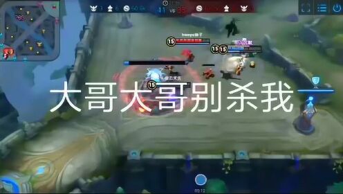 搞笑王者荣耀 大哥大哥别杀我 险中求胜