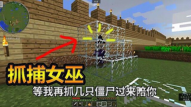 我的世界改建农场15:制作玻璃展柜,圈养爬行者和女巫