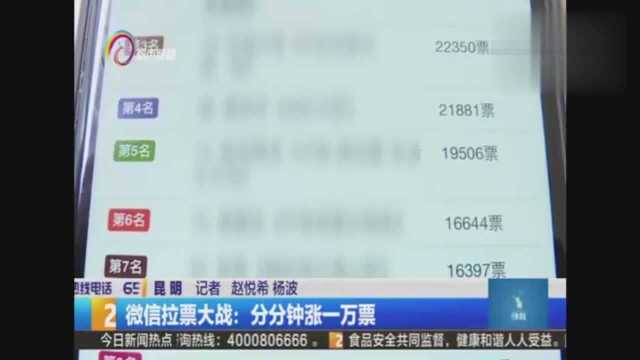 微信拉票大战:网络刷票团队,分分钟涨一万票