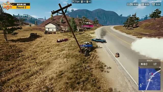 PUBG微博杯,4AM进圈被堵截,停车反打4换2被团灭