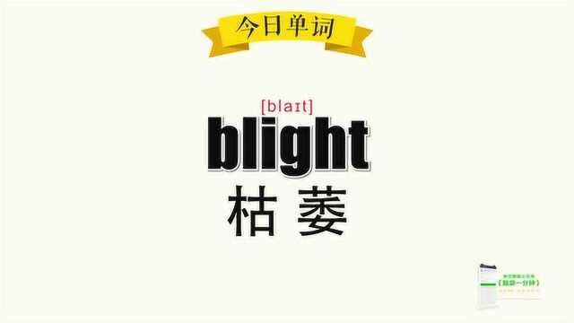 超级记忆之单词记忆 blight.枯萎