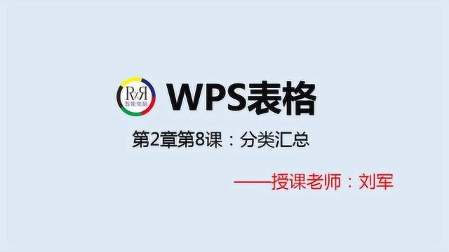 足不出户在家学全套wps表格办公自动化视频教程之分类汇总