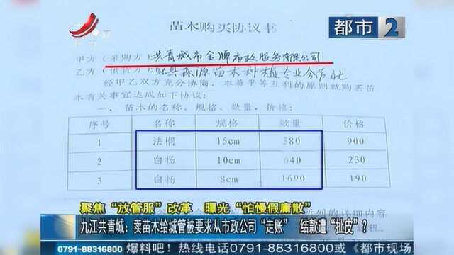 放管服:卖苗木给城管被要求从市政公司“走账” 结款遭“扯皮”