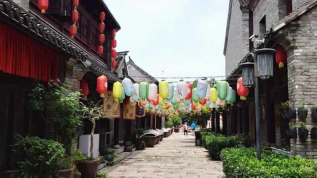 徐州贾汪自驾游玩,潘安水镇街道和房屋全是古代建筑,像演电视