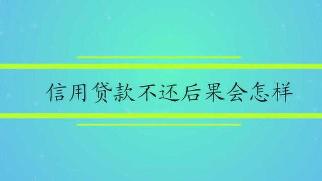 信用贷款不还后果会怎样