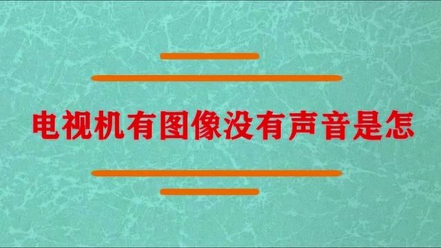 电视机有图像没有声音是怎么办?