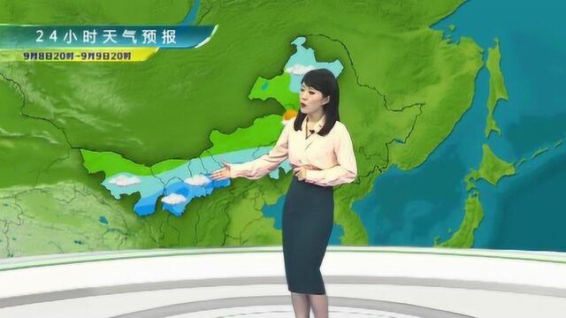 9月8日内蒙古天气预报,内蒙古中西部大部有雨,降温6摄氏度