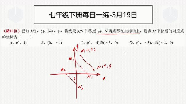 七年级下册每日一练3月19日坐标系中平移,养成画图的好习惯,注意分类