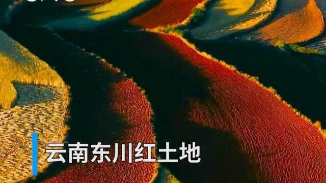 30秒 | 鸟瞰云南东川红土地 遗落人间的调色盘