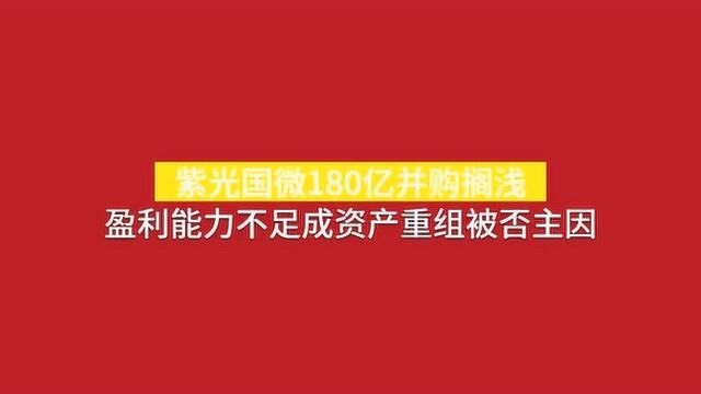 紫光国微180亿并购搁浅:盈利能力不足成资产重组被否主因