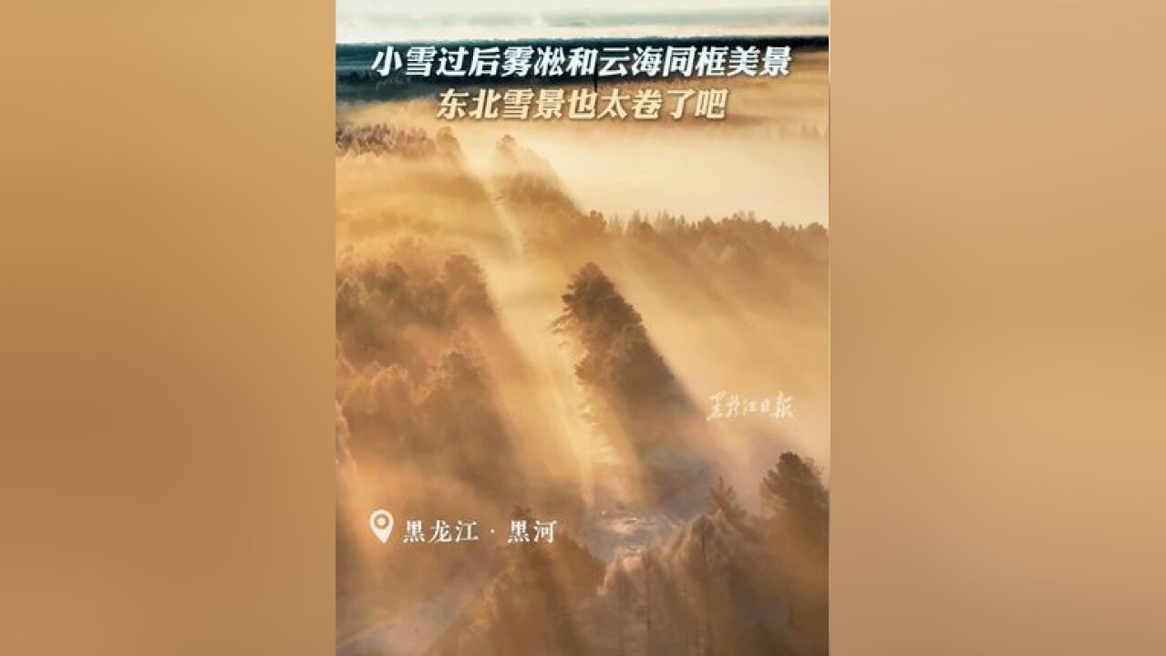 小雪过后雾凇和云海同框美景