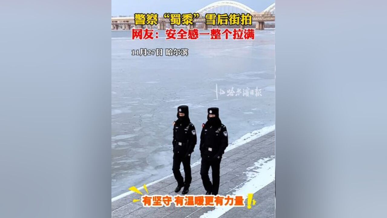 警察“蜀黍”雪后街拍,网友:安全感一整个拉满