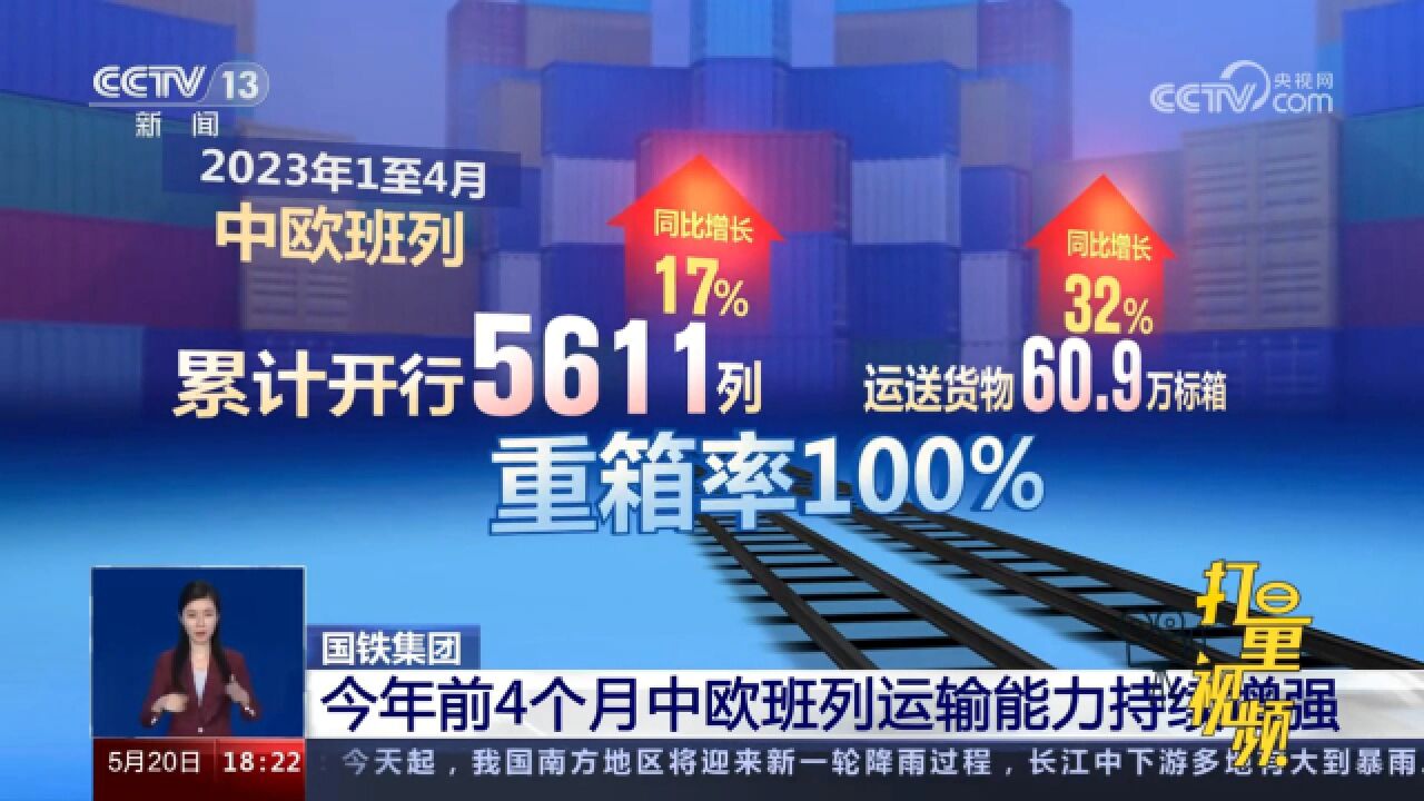 国铁集团:2023年前4个月中欧班列运输能力持续增强