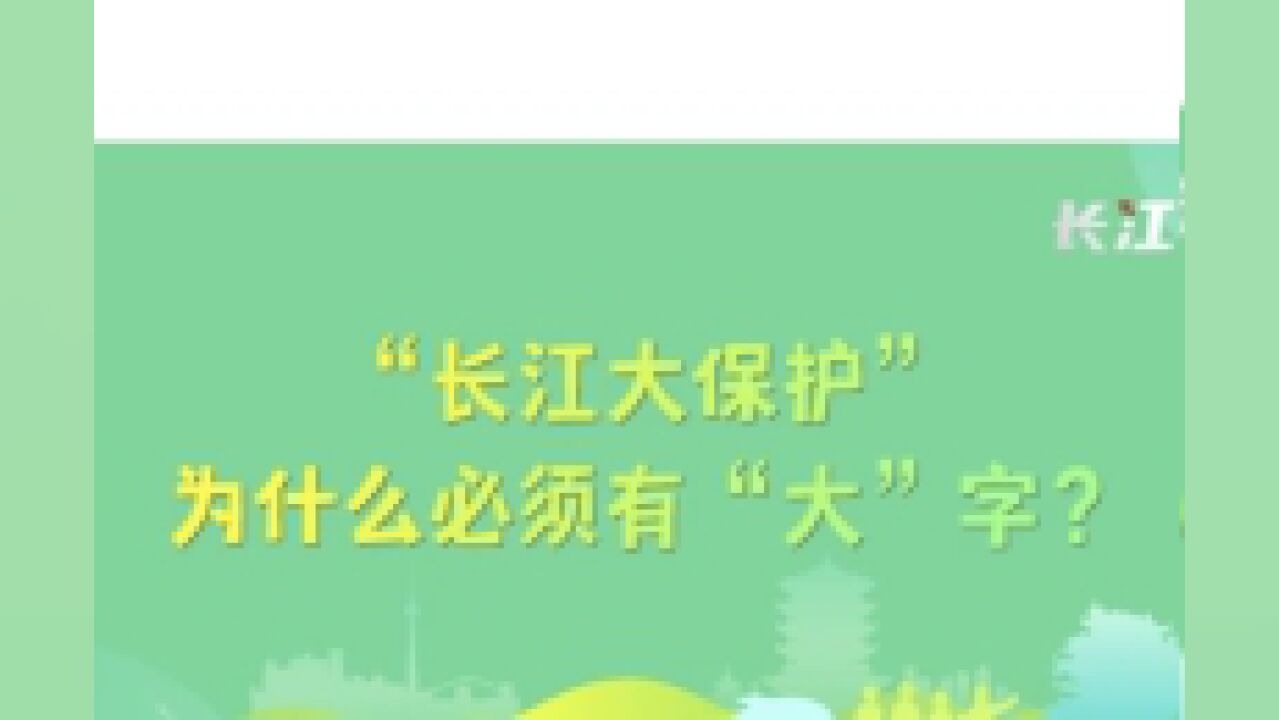 “长江大保护”为什么必须有“大”字