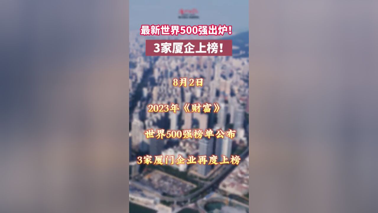 最新世界500强出炉!3家厦企上榜