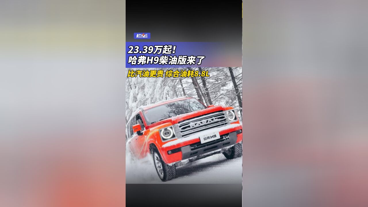 23.39万起!哈弗H9柴油版来了比汽油更贵 综合油耗8.8L