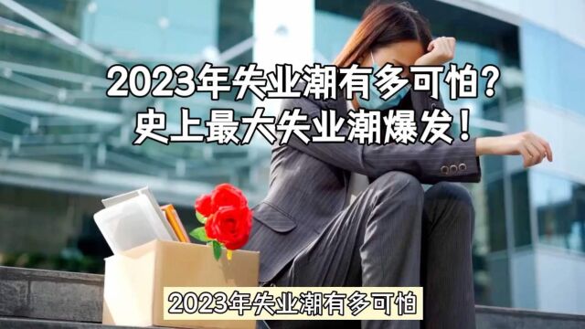 2023年失业潮有多可怕?史上最大失业潮爆发!