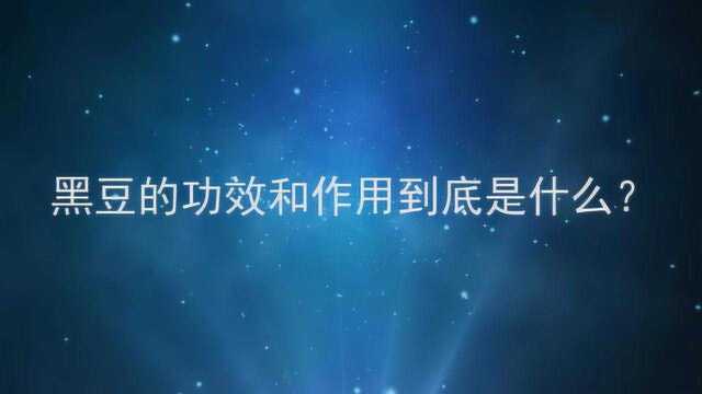 黑豆的功效和作用到底是什么?