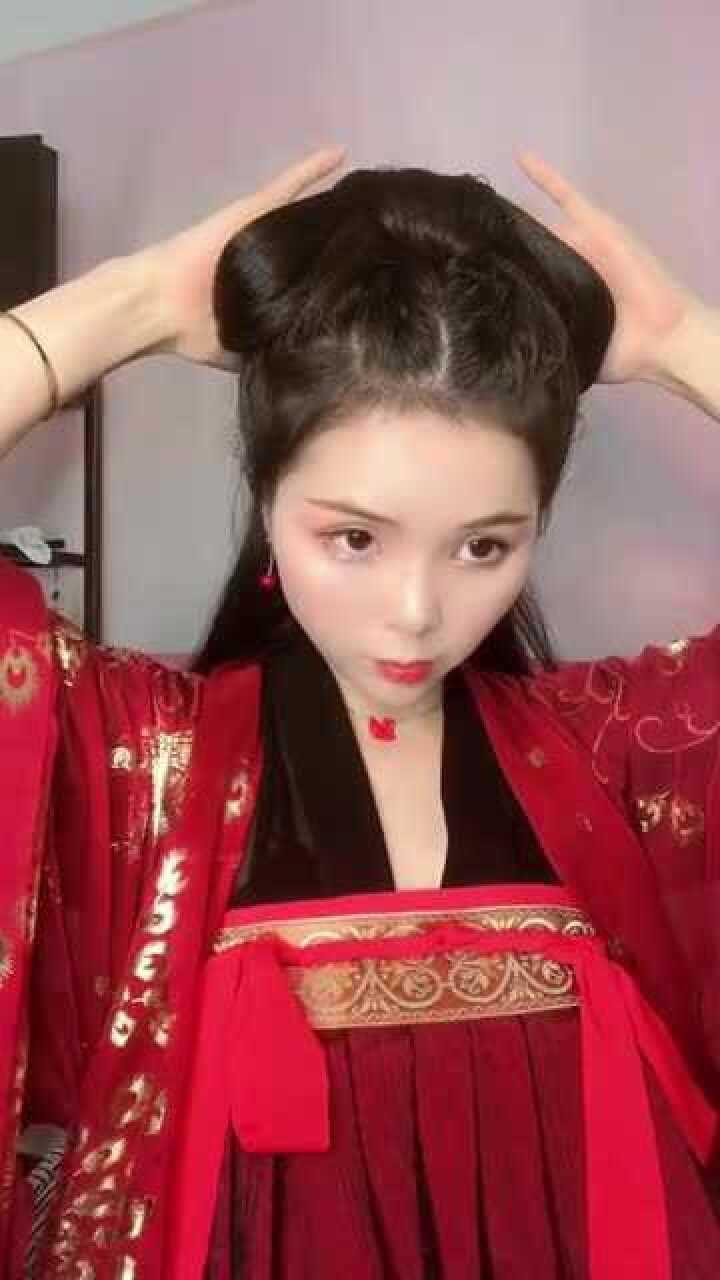 太子妃半披发型教学汉服小姐姐快看
