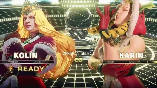 格斗游戏街霸5街头霸王V柯林Kolin VS 月神卡琳Karin