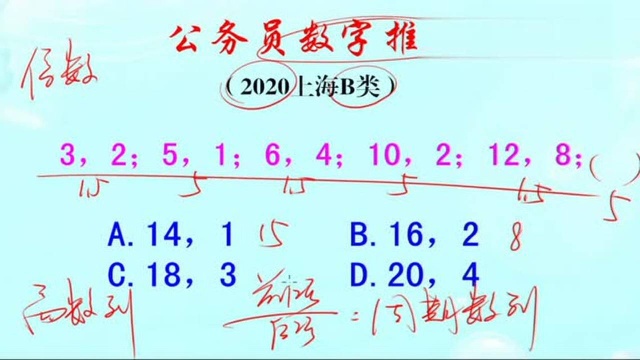 公务员数字推理,6,4;10,2;12,8;下一组数是多少呢