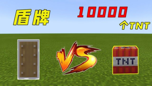 我的世界:盾牌硬刚10000个TNT!这结局出乎意料