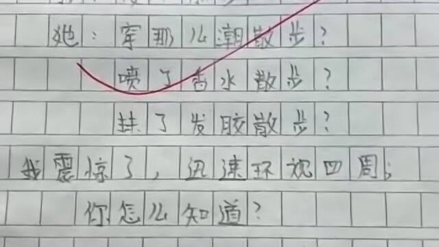 小学生写的作文,老婆的眼线太多了,想出去潇洒都没机会!