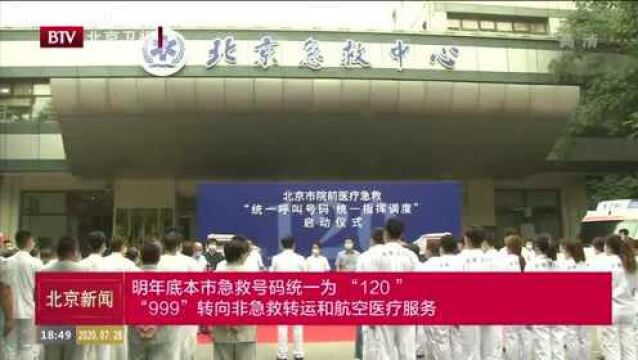 2021年底北京市急救号码统一为“120”