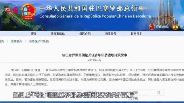 浙江一男子遭多名白人殴打命丧西班牙!中国驻巴塞罗那总领馆发声