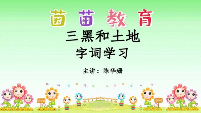 2020部编六年级语文上册20《三黑和土地》生字