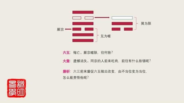 《诚明易学》易经卦爻辞详解——睽卦六五:厥宗噬肤,往何咎