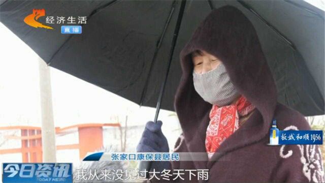 张家口康保迎来入冬首场降雨,居民:没见过冬天下雨