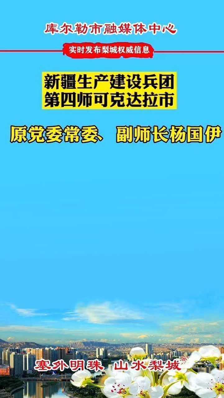 新疆生产建设兵团第四师可克达拉市原党委常委杨国伊被双开